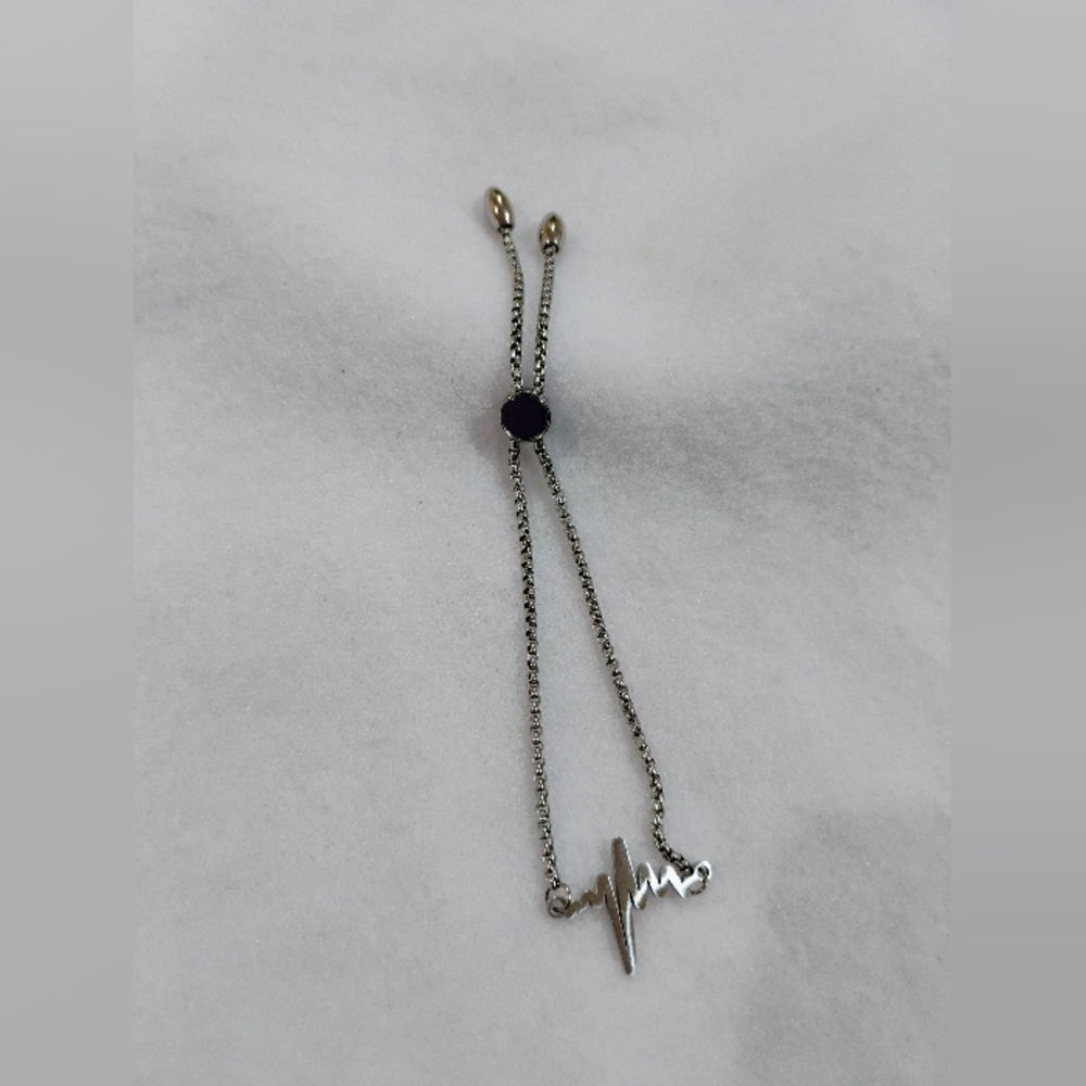 Elegant Silver Bracelet with Black Accent